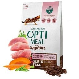 Беззерновий сухий корм для кішок Optimeal (індичка та овочі) - 300 (г) (B1820801) від виробника Optimeal