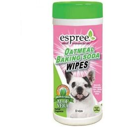 Салфетки Espree Oatmeal Baking Soda Wipes для собак с протеинами овса и пищевой содой, 50 шт. (e01425) от производителя Espree