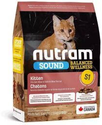 Сухой корм Nutram Sound Kitten S1 Холистик корм для котят с курицей и лососем 1.13 кг (067714102703) от производителя Nutram