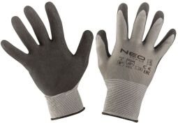 Рукавички робочі NEO, латексне покриття, поліестер, р.8, сірий (97-617-8) від виробника Neo Tools