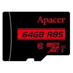 Карта пам'яті Apacer microSD  64GB C10 UHS-I R85MB/s + SD (AP64GMCSX10U5-R) від виробника Apacer