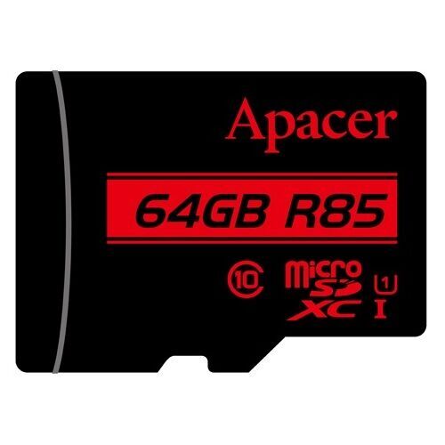 Карта пам'яті Apacer microSD  64GB C10 UHS-I R85MB/s + SD (AP64GMCSX10U5-R) - зображення 1