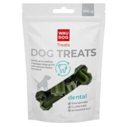 Ласощі для собак WAUDOG Treats "Стоматологічна паличка зі смаком шпинату та ванілі", 100 г від виробника WAUDOG