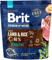 Корм Brit Premium Sensitive Lamb & Rice сухий для дорослих собак з чутливим травленням 1 кг