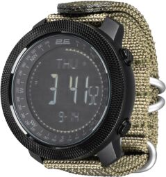 Тактичний годинник 2E Trek Pro Black-Green з компасом, барометром та крокоміром