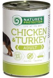 Вологий корм для дорослих собак усіх порід з куркою та індичкою nature's Protection Adult Chicken&Turkey 400г