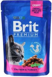 Brit Premium Cat Chicken & Turkey pouch 100 г влажный корм для кошек (курица и индейка) (SZ100273 /506019) от производителя Brit Premium