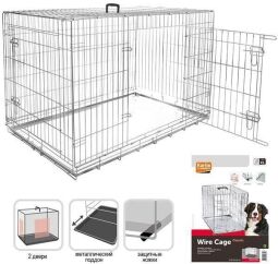Flamingo Wire Cage ФЛАМІНГО клітина для собак, двухдверная, з ручкою і висувним піддоном 109х70х76 см