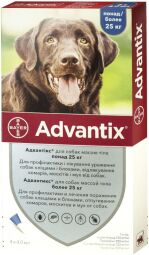 Краплі Bayer Авантікс (Advantix) від бліх та кліщів для собак від 25 до 40 кг (4 піпетки)