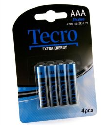 Батарейка Tecro Extra Energy Alkaline AAA/LR03 BL 4 шт LR03-4B(EE) от производителя Tecro