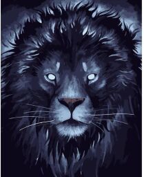 Картина за номерами Strateg ПРЕМІУМ Темний лев розміром 40х50 см (DY196)