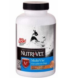 Nutri-Vet Multi-Vite Нутри-Вет МУЛЬТИ-ВІТ мультивітаміни для собак, жувальні таблетки 60 табл. (00215) від виробника Nutri-Vet