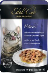 Влажный корм для кошек Edel Cat с лососем и форелью в соусе 100 г - 100(г) от производителя Edel