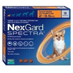 Таблетка для собак NexGard Spectra (Нексгард Спектра) від 2 до 3,5 кг, 1 таблетка (від зовнішніх та внутрішніх паразитів)