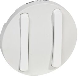 Лицьова панель slim вимикача Legrand 2-клавішного, Celiane, білий (065002) від виробника Legrand