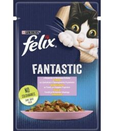 Влажный корм для взрослых кошек Purina Felix Fantastic с форелью и зелеными бобами в желе 13 шт по 85 г от производителя Felix