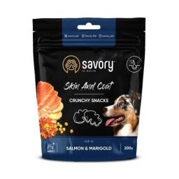 Ласощі для собак Savory лосось з чорнобривцями 200 г (1111168076) від виробника Savory