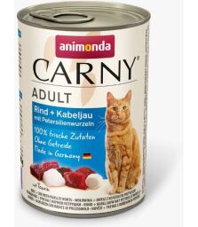 Консерва Animonda Carny Adult Beef + Cod with Parsley Roots для котів, з яловичиною та тріскою з корінням петрушки, 400г