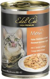 Влажный корм для кошек Edel Cat три вида мяса птицы 400 г - 400 (г) от производителя Edel