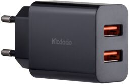 МЗП McDodo QC3.0 Dual USB Port Charger ( EU plug ) CH-8910 Black (19752) від виробника McDodo