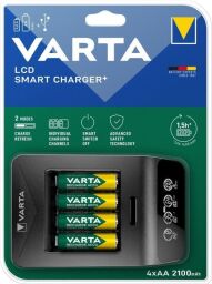 Зарядний пристрій VARTA LCD Smart Plus Charger + Акумулятор NI-MH AA 2100 мАг, 4 шт.