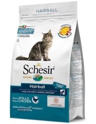Корм Schesir Cat Hairball сухий монопротеїновий для котів з довгою шерстюна з м'ясом курки 1,5 кг
