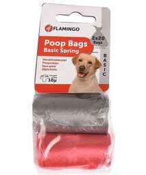 Flamingo Swifty Waste Bags ФЛАМИНГО цветные пакеты для сбора фекалий собак, 2 рул. по 20 пакетов (15624) от производителя Flamingo