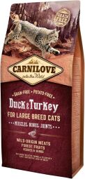 Сухий корм Carnilove Cat Duck & Turkey Large Breed для дорослих кішок великих порід 6 кг - 6 (кг) (1111145062) від виробника Carnilove