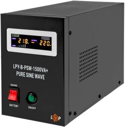Джерело безперебійного живлення LogicPower LPY-B-PSW-1500VA+ (1050Вт)10A/15A, Lin.int., AVR, 2 x евро, метал (LP4130) від виробника LogicPower