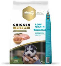 Корм Amity Super Premium Puppy сухой с курицей для щенков всех пород 4 кг. (8436538949610) от производителя Amity