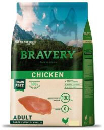 Сухий корм для собак середніх і великих порід з курицею Bravery Dog Chicken Adult Large/Medium 4 кг (6633BRCHICADUL_4KG) від виробника Bravery