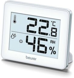Термогігрометр Beurer, внутр. вимірювання, темп-ра, вологість, час, білий