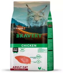 Сухой корм Bravery Cat Adult Sterilized Chicken для стерилизованных кошек с курицей 2 кг (7678 BR CHIC STER_ 2KG) от производителя Bravery