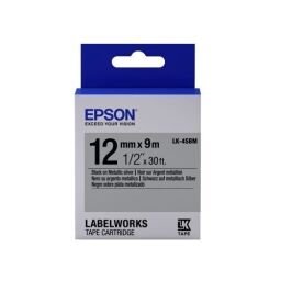 Картридж зі стрічкою Epson LK4SBM принтерів LW-300/400/400VP/700 Metallic Blk/Siv 12mm/9m