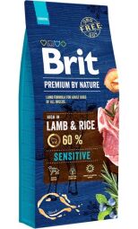 Сухой корм Brit Premium Dog Sensitive Lamb для собак с чувствительным пищеварением с мясом ягненка 15 кг (170845/6642) от производителя Brit