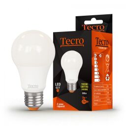 Лампа світлодіодна Tecro 9W E27 3000K (T-A60-9W-3K-E27)