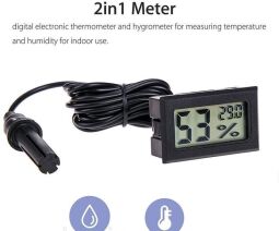 Термометр/гигрометр цифровой с выносным датчиком черный от производителя Generic