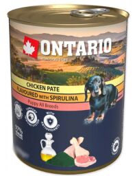 Вологий корм для цуценят Ontario Puppy Chicken Pate with Spirulina з куркою та спіруліною - 800 (г)