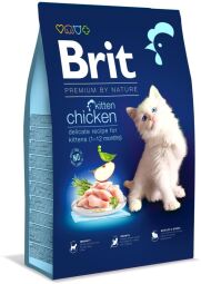 Корм Brit Premium by Nature Cat Kitten сухой с курицей для котят 8.0 кг (8595602553198) от производителя Brit Premium