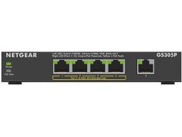 Комутатор NETGEAR GS305Pv2 4xGE PoE+ (63Вт), 1xGE, некерований (GS305P-200PES) від виробника Netgear