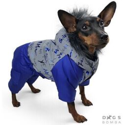 Зимовий комбінезон для собак Dogs Bomba A-63 з світловідбиваючої тканини синій 5