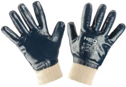Перчатки рабочие NEO, нитриловое покрытие, хлопок, р.9, синий (97-630-9) от производителя Neo Tools