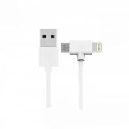 Кабель WK WDC-008 Axe USB - Lightning + micro USB (M/M), 1 м, White (6970349287292) от производителя WK