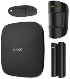 Комплект охоронної сигналізації Ajax StarterKit Plus, hub plus, motionprotect, doorprotect, spacecontrol, jeweller, бездротовий, чорний