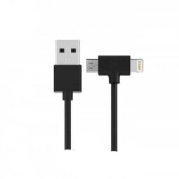 Кабель WK WDC-008 Axe USB - Lightning + micro USB (M/M), 1 м, Black (6970349287285) от производителя WK