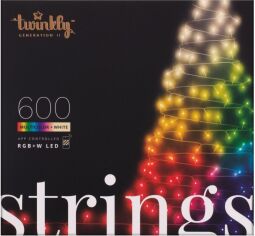 Гірлянда Smart LED Twinkly Strings RGBW 600, Gen II, IP44, довжина 48м, кабель чорний