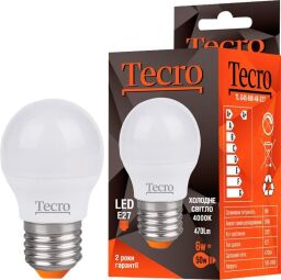Светодиодная лампа Tecro 6W E27 4000K (TL-G45-6W-4K-E27) от производителя Tecro
