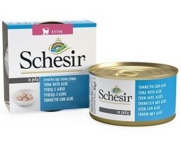 Корм Schesir Tuna Kitten Can вологий для кошенят з тунцем та алое 85 гр (8005856750330) від виробника Schesir