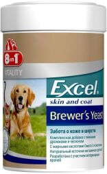 Витамины 8in1 Excel Brewers Yeast для улучшения состояния кожи и шерсти у кошек и собак 140 таблеток (4048422109495) от производителя 8in1
