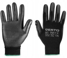 Перчатки рабочие Verto, полиуретановое покрытие, р.10, черный (97H138) от производителя Verto